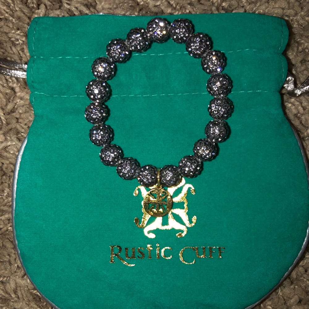 Rustic Cuff Sparkly Silver Bracelet